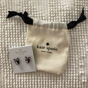 NWT Kate Spade French bulldog earrings